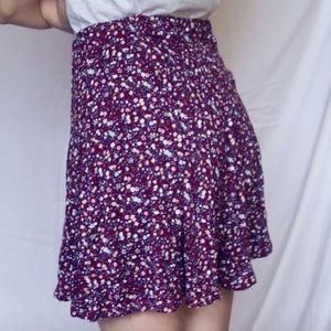 AE Don’t Ask Why Floral Print Skirt with Buttons